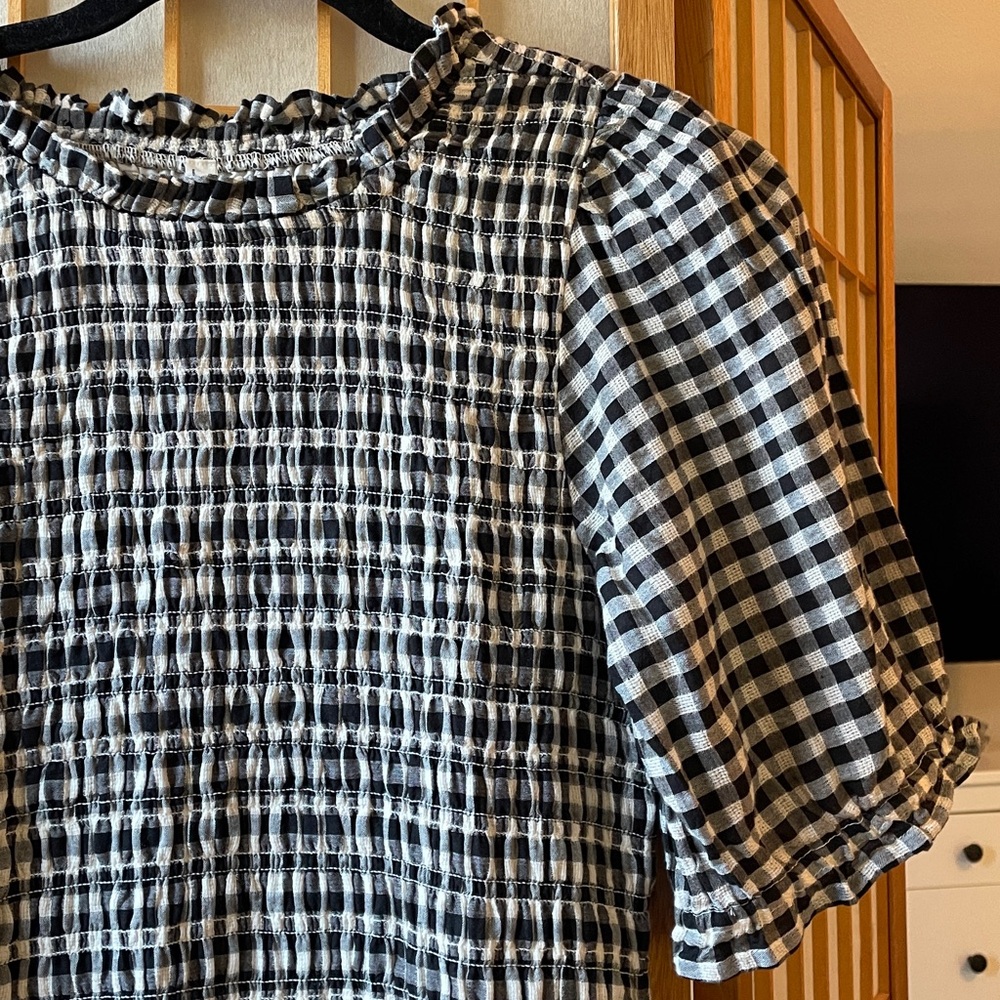 American Eagle Puff Sleeve Smocked Mini M - Picture 8 of 15
